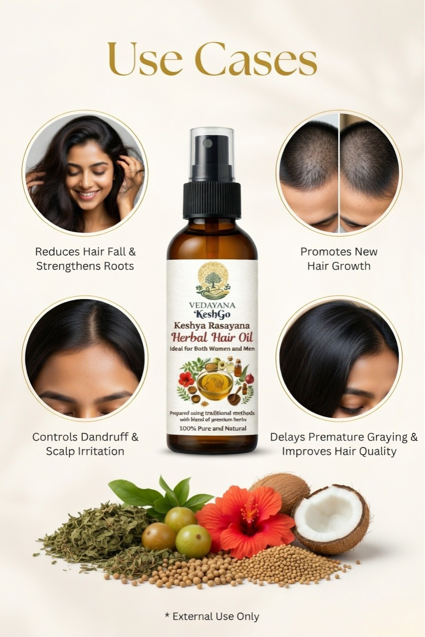 Keshgo – Ayurvedic Hair Oil for Hair Fall Control & Regrowth