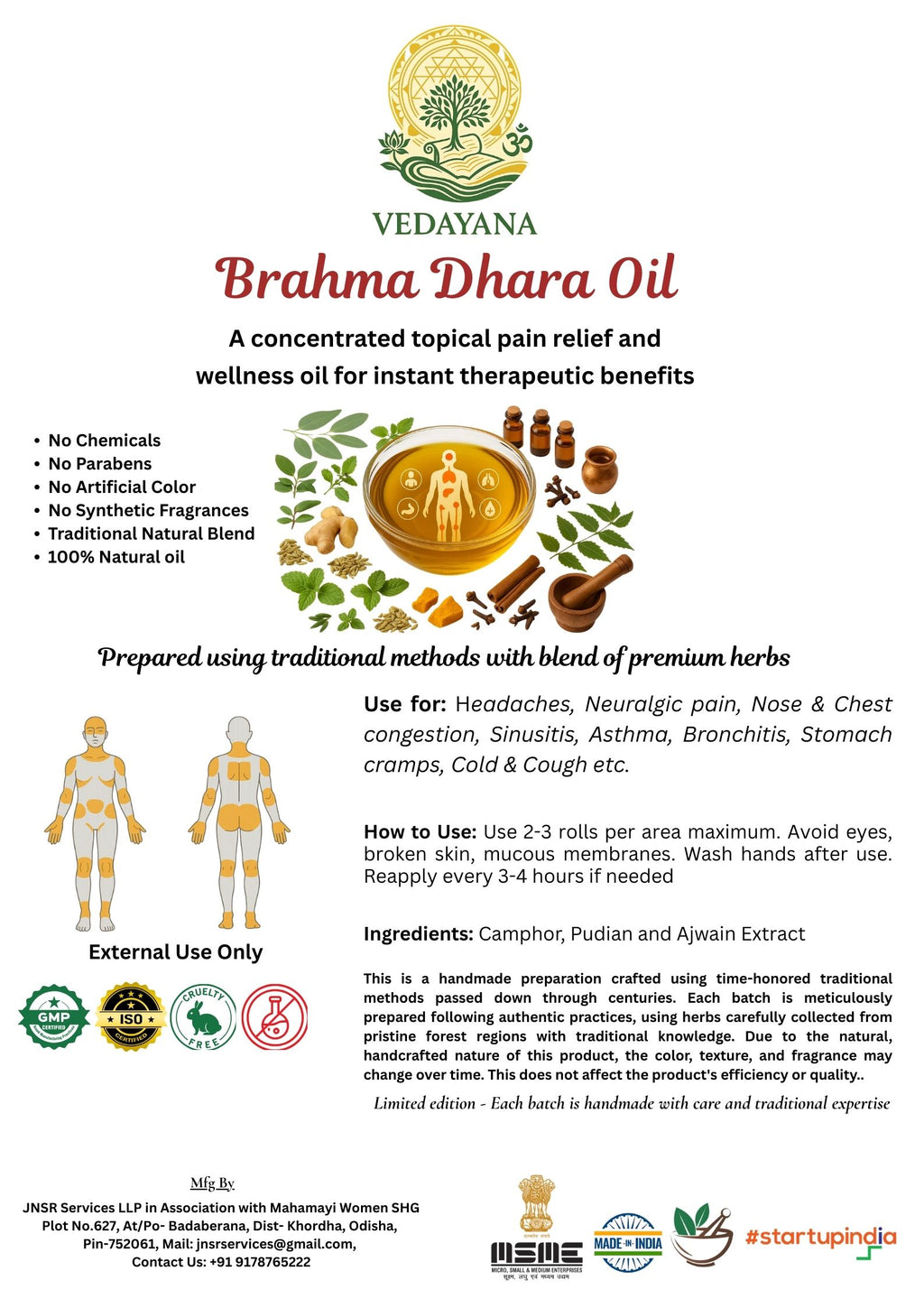 Brahma Dhara - Sinus, Headache, Nose & Chest Congestion Relief