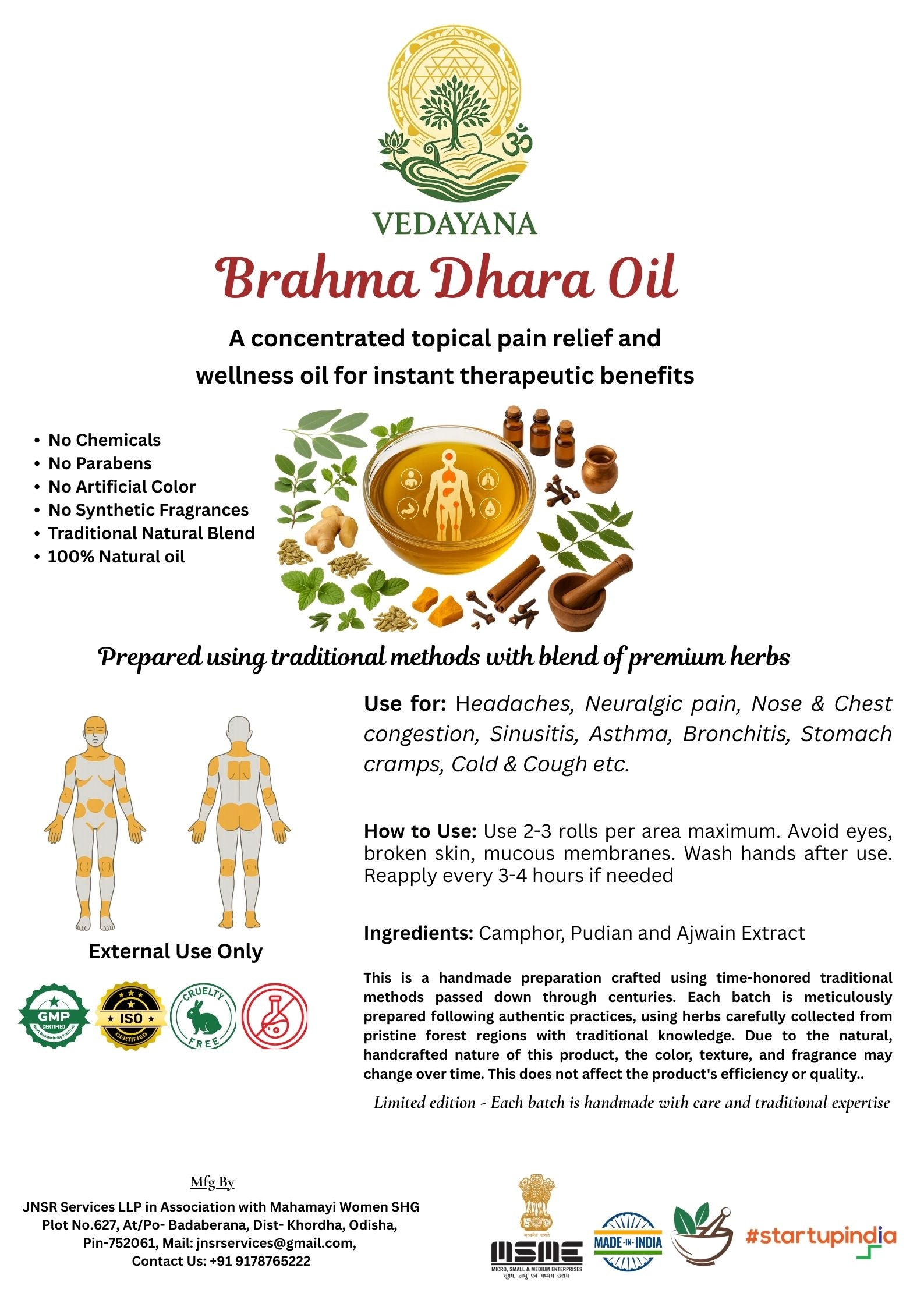 Brahma Dhara - Sinus, Headache, Nose & Chest Congestion Relief