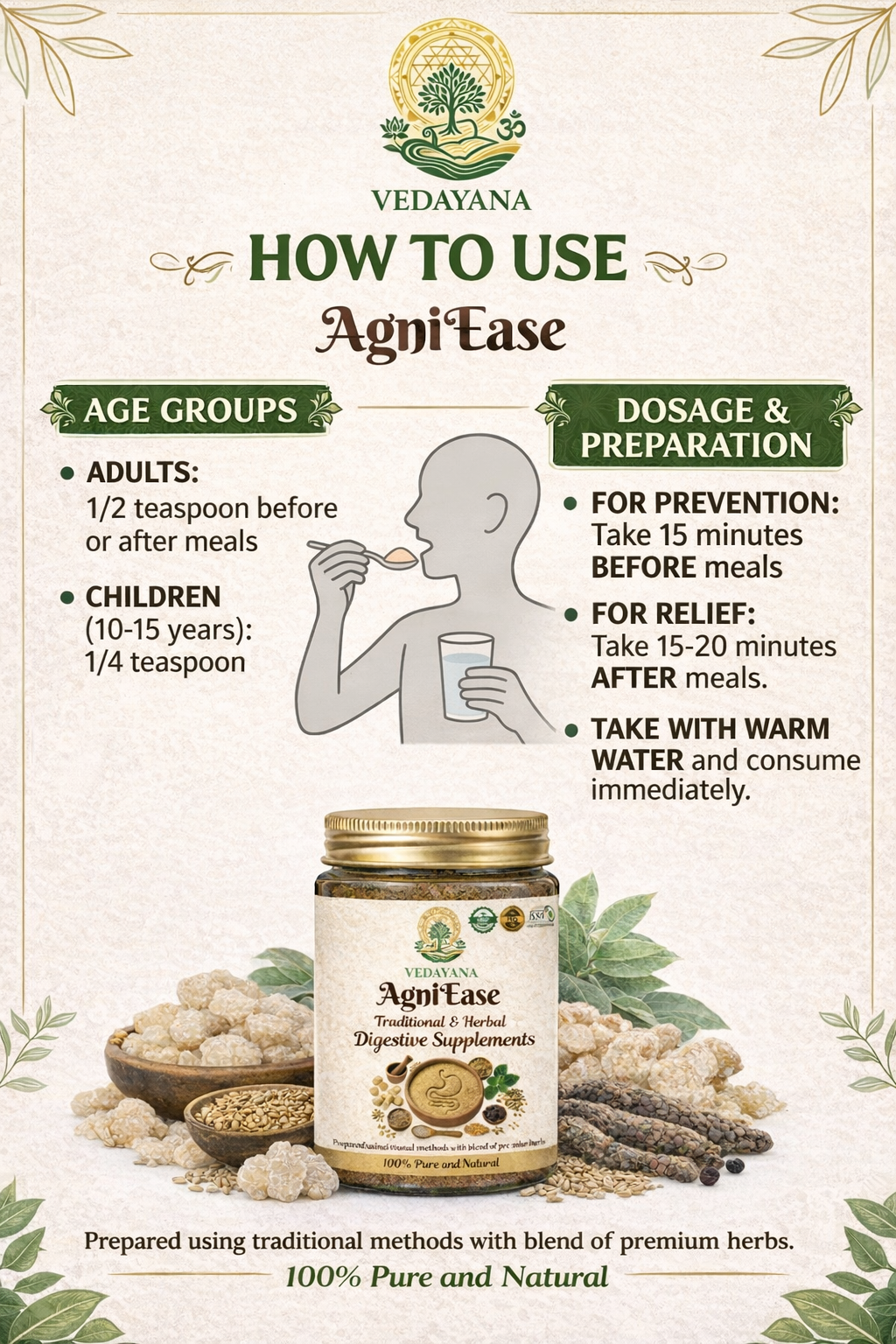 AgniEase - Ayurvedic Digestive Supplement for Gut Health & Acidity